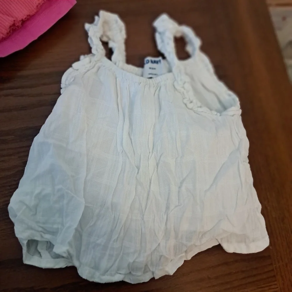 Lot 6 Old Navy Carters Toddler Girls Tops Tank Cami Ruffle Pink Blue 18M 2T